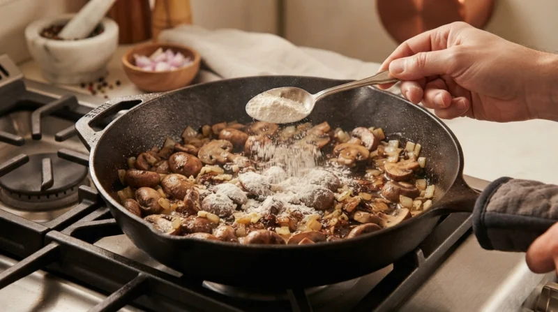 Add the Flour to Stroganoff Sauce