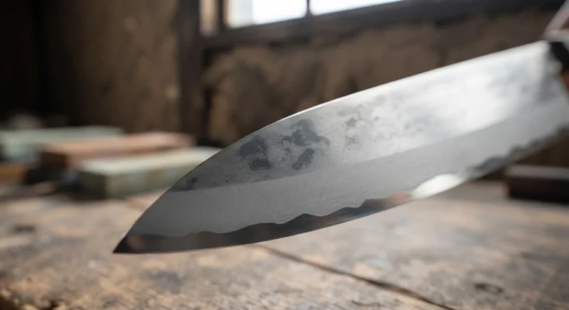 Aogami #2 blade close-up