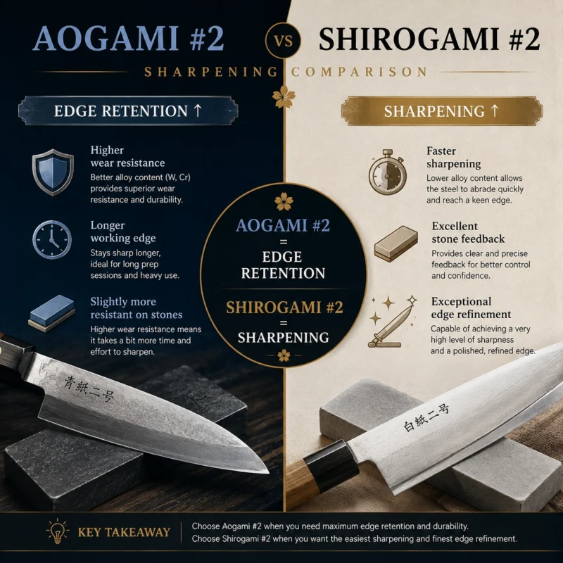 Aogami #2 vs Shirogami #2 Sharpening