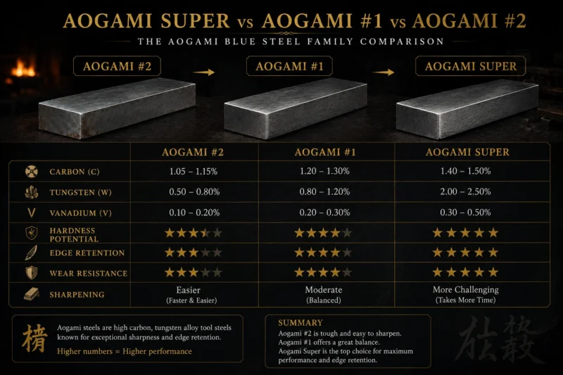 Aogami Super vs Aogami #1 vs Aogami #2