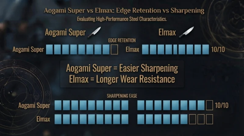 Aogami Super vs Elmax Edge Retention vs Sharpening