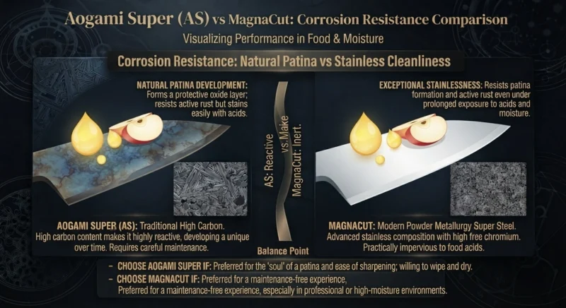 Aogami Super vs MagnaCut Corrosion Resistance Comparison