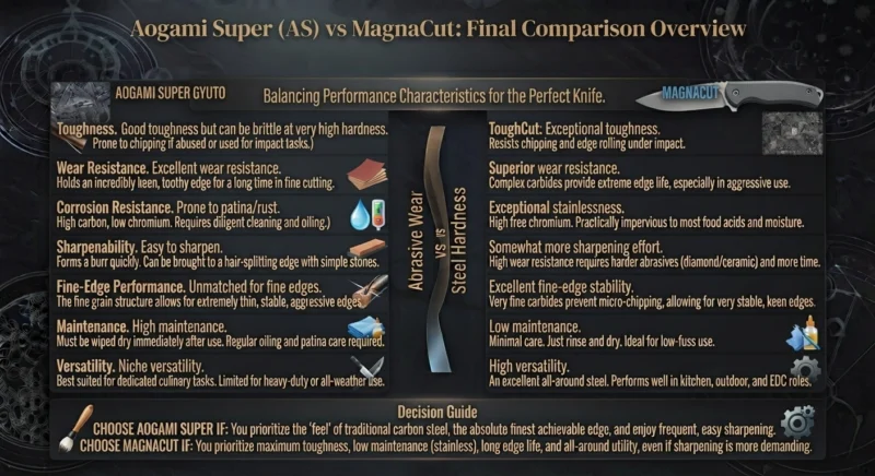Aogami Super vs MagnaCut Final Comparison Infographic