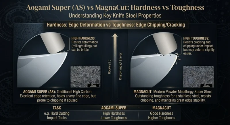 Aogami Super vs MagnaCut Hardness vs Toughness