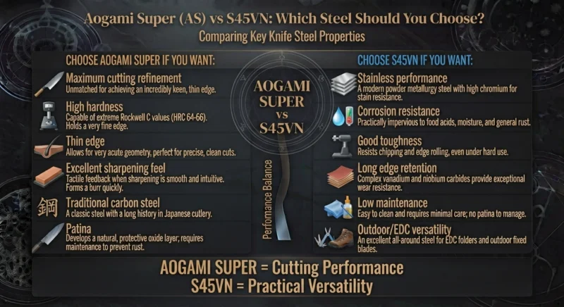 Aogami Super vs S45VN Which Steel Should You Choose