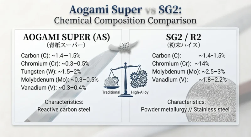 Aogami Super vs SG2 Chemical Composition