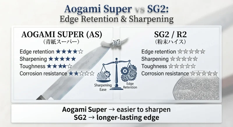 Aogami Super vs SG2 Edge Retention vs Sharpening