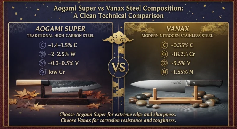 Aogami Super vs Vanax Steel composition