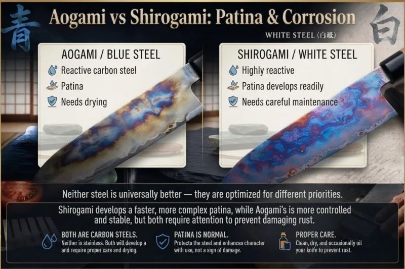 Aogami vs Shirogami Corrosion & Patina