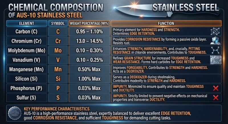 AUS-10 Chemical Composition 