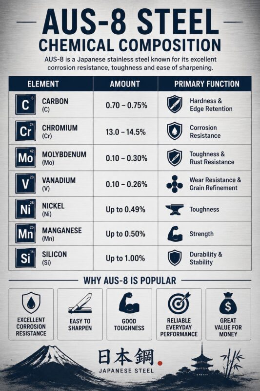 AUS-8 Steel Chemical Composition
