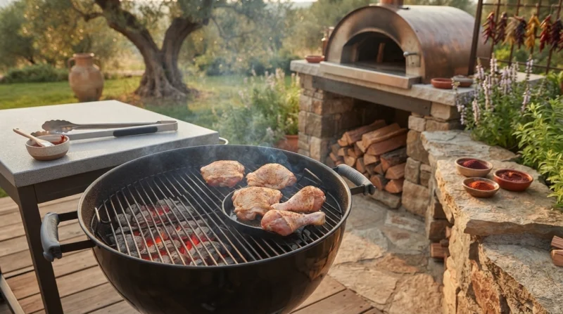 BBQ Chicken Two-Zone Grill Setup