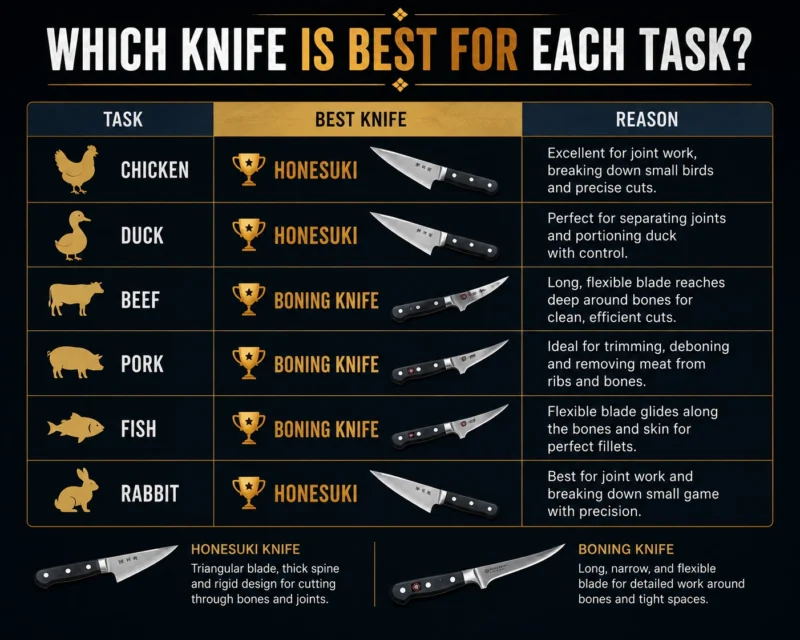 Boning Knife vs Honesuki Knife Which Knife Is Best For Each Task