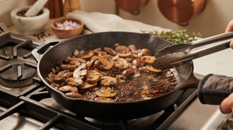 Browning the Mushrooms