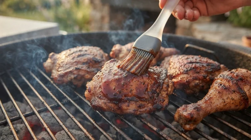 Brushing on BBQ Sauce
