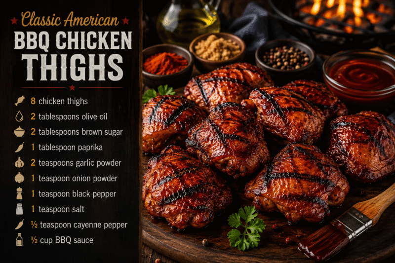 Classic American BBQ Chicken Thighs