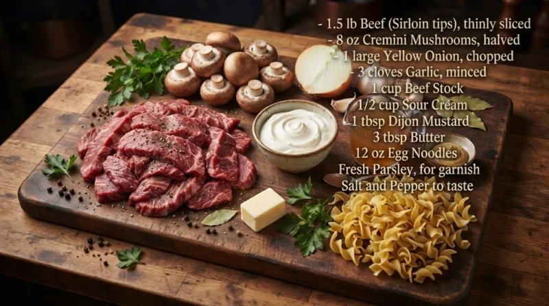 Classic Beef Stroganoff Ingredients