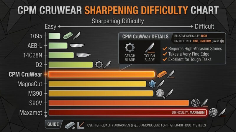 CruWear Sharpening Difficulty Chart