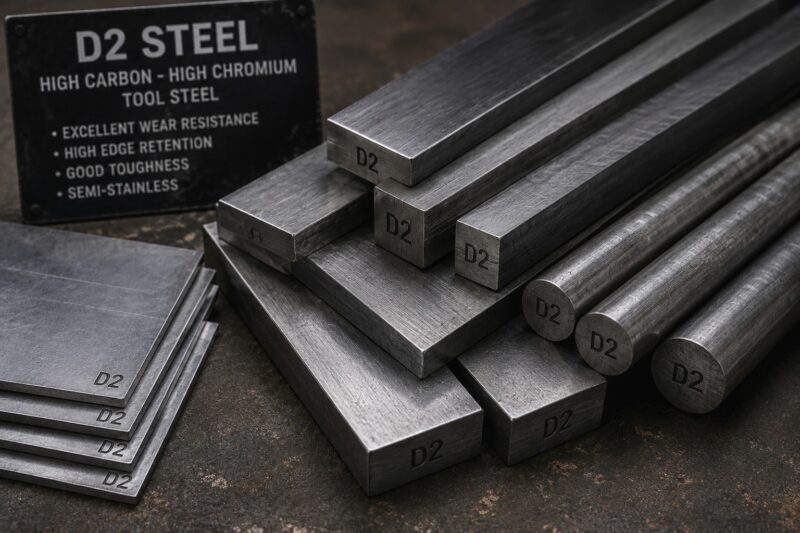 D2 steel in workshop setting