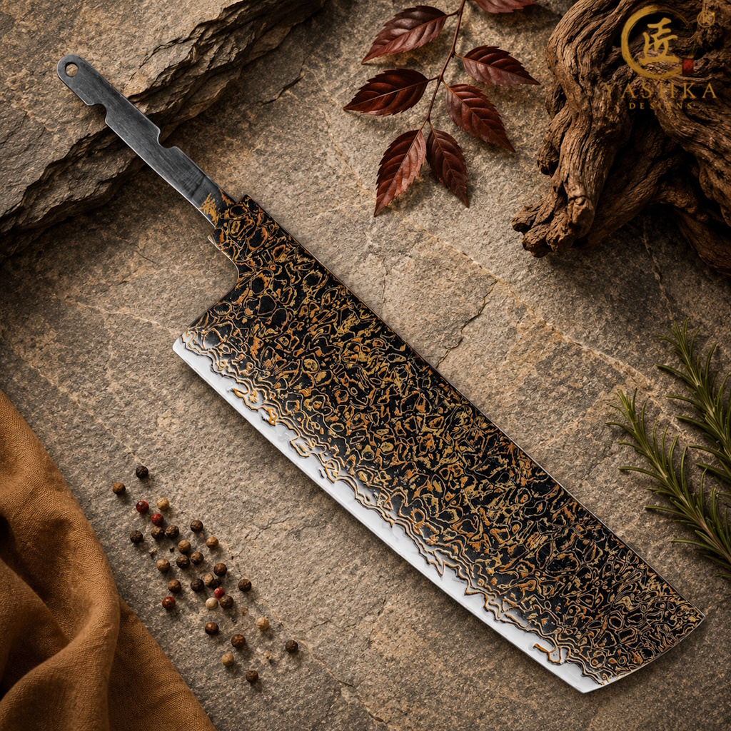 Damascus Nakiri knife blank