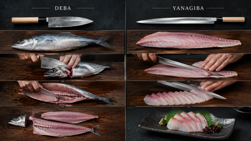 Deba vs Yanagiba in function