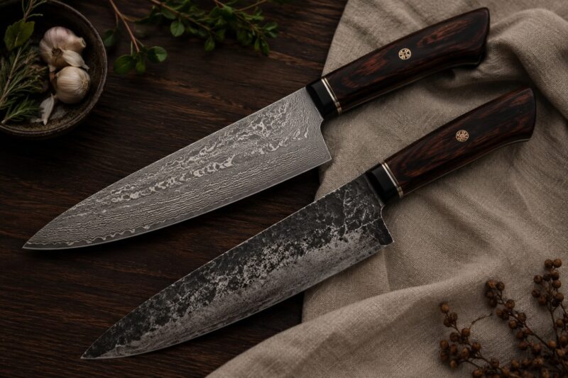 Carbon Steel vs Damascus Steel