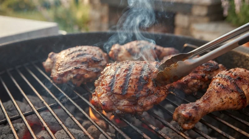 Finishing the Chicken on the Grill
