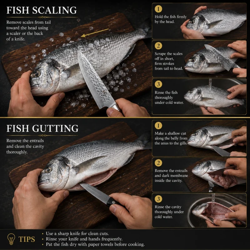 Fish scaling and gutting
