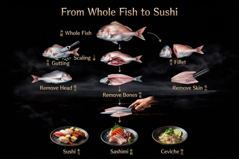 From Whole Fish to Sushi