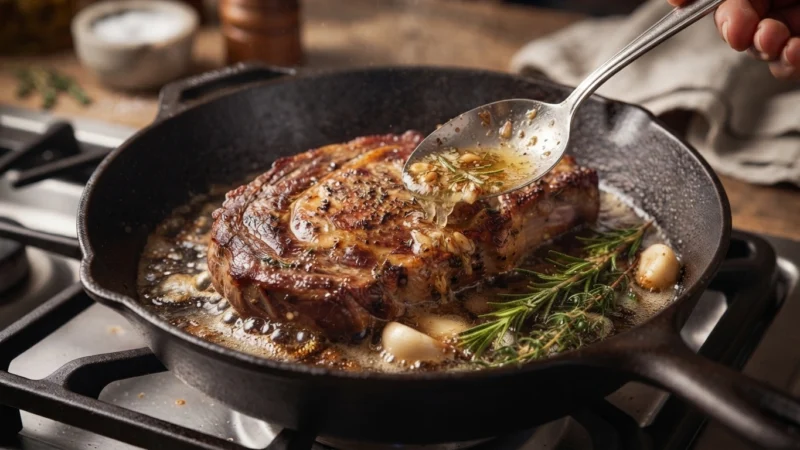 Garlic butter basting process