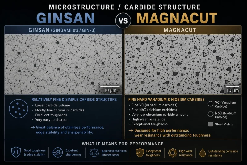 Ginsan vs MagnaCut Microstructure