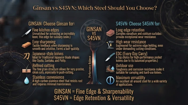 Ginsan vs S45VN Which Steel Should You Choose