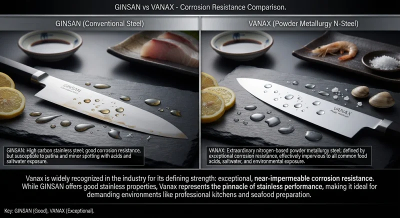 GINSAN vs VANAX Corrosion resistance