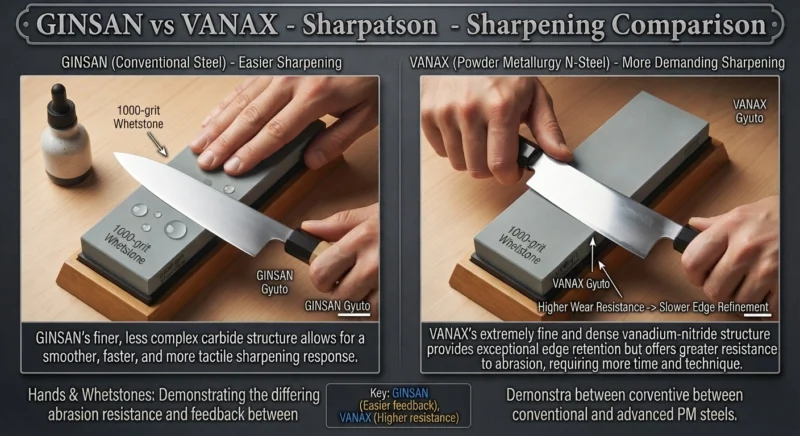GINSAN vs VANAX Sharpening comparison