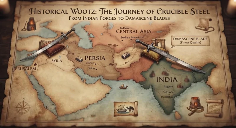 Historical spread and trade of wootz crucible steel