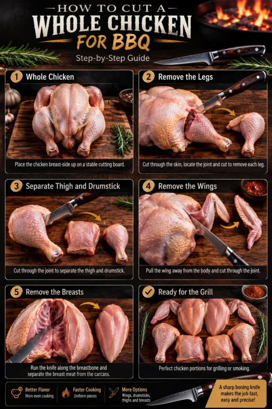 How to Cut a Whole Chicken for BBQ