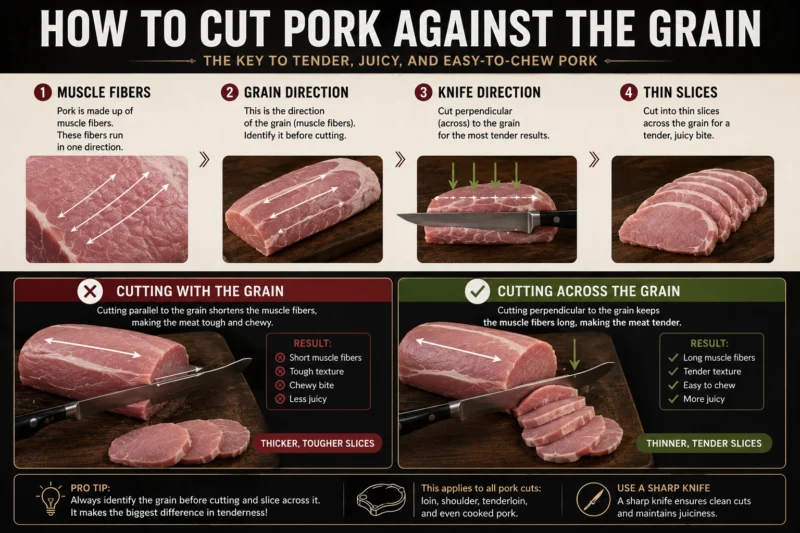 How to Cut Pork Against the Grain