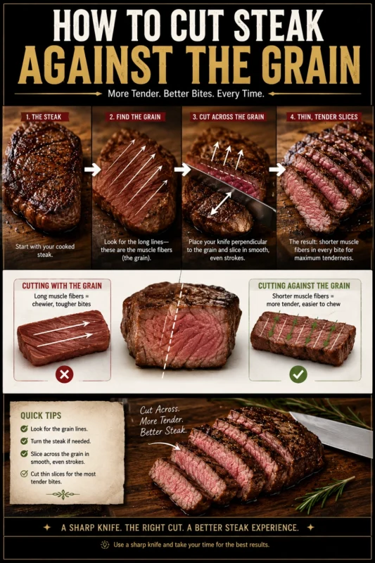 How to Cut Steak Against the Grain