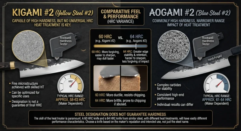 Kigami #2 vs Aogami #2 Hardness