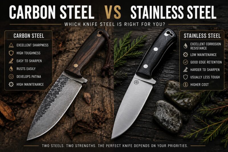 Knife steel comparison: Carbon vs Stainless