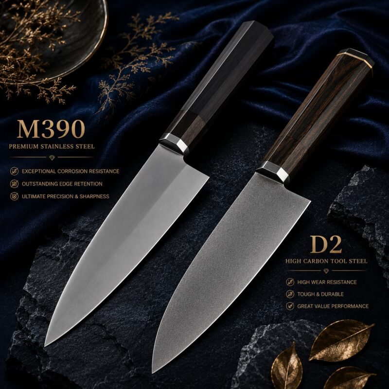 M390 vs D2 Steel