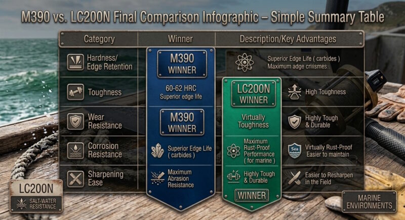 M390 and LC200N Final Comparison Infographic