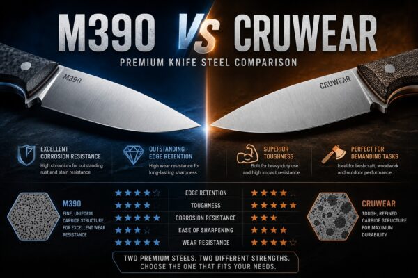M390 vs CruWear Steel