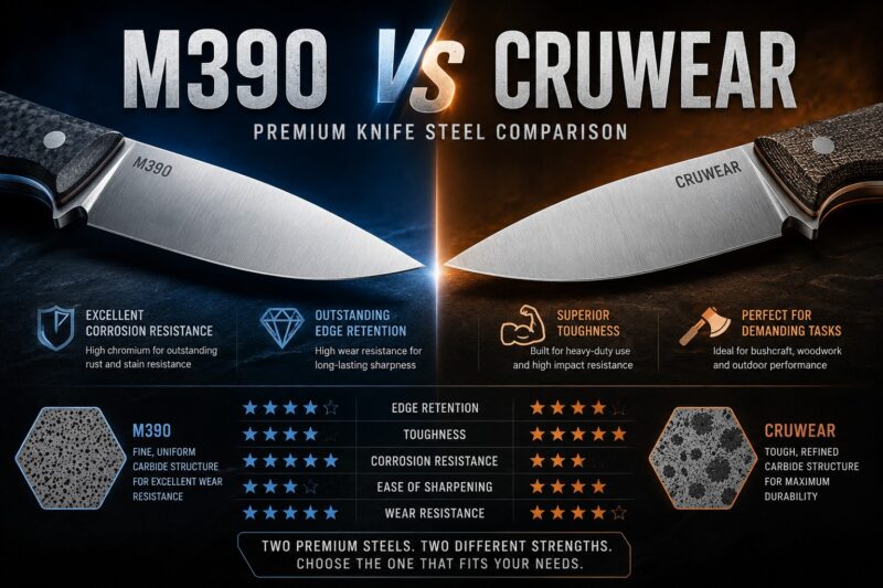 M390 vs CruWear Steel