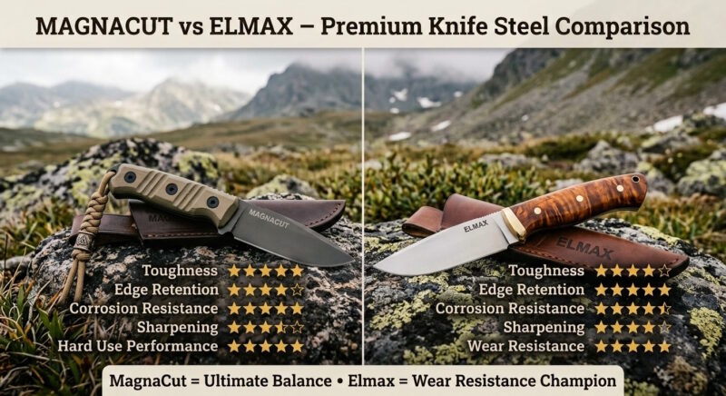 MagnaCut vs Elmax – Premium Knife Steel Comparison