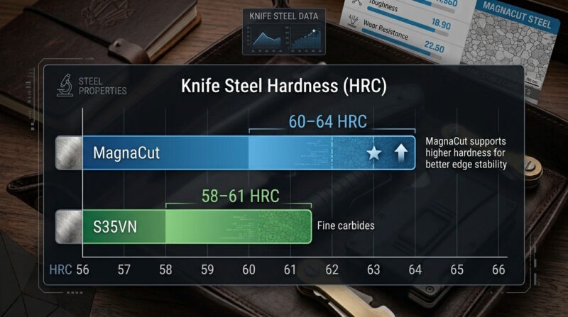 MagnaCut vs S35VN Hardness