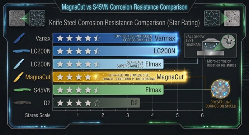 MagnaCut vs S45VN Corrosion Resistance Comparison