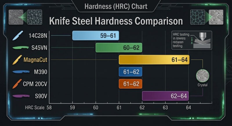 MagnaCut vs S45VN Hardness