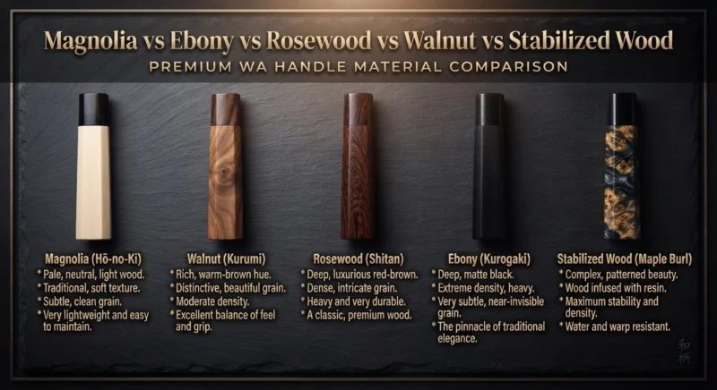 Magnolia vs Ebony vs Rosewood vs Walnut vs Stabilized Wood