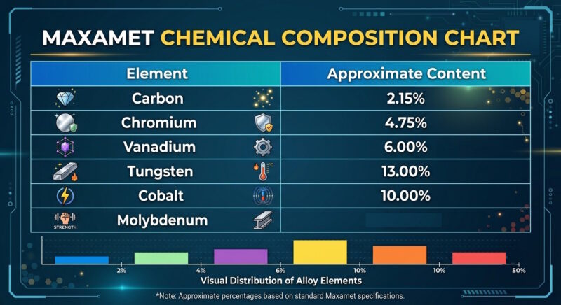 Chemical composition of Maxamet steel